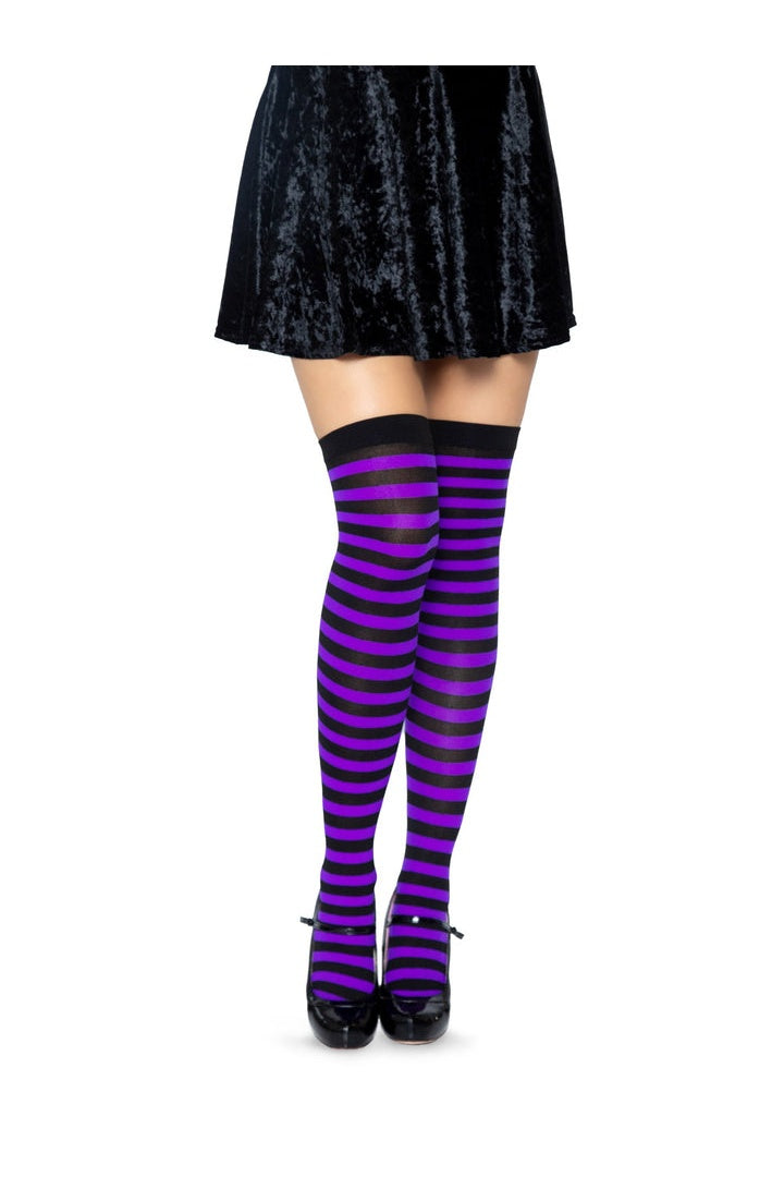 Leg Avenue Cari Striped Stockings in One Size  4