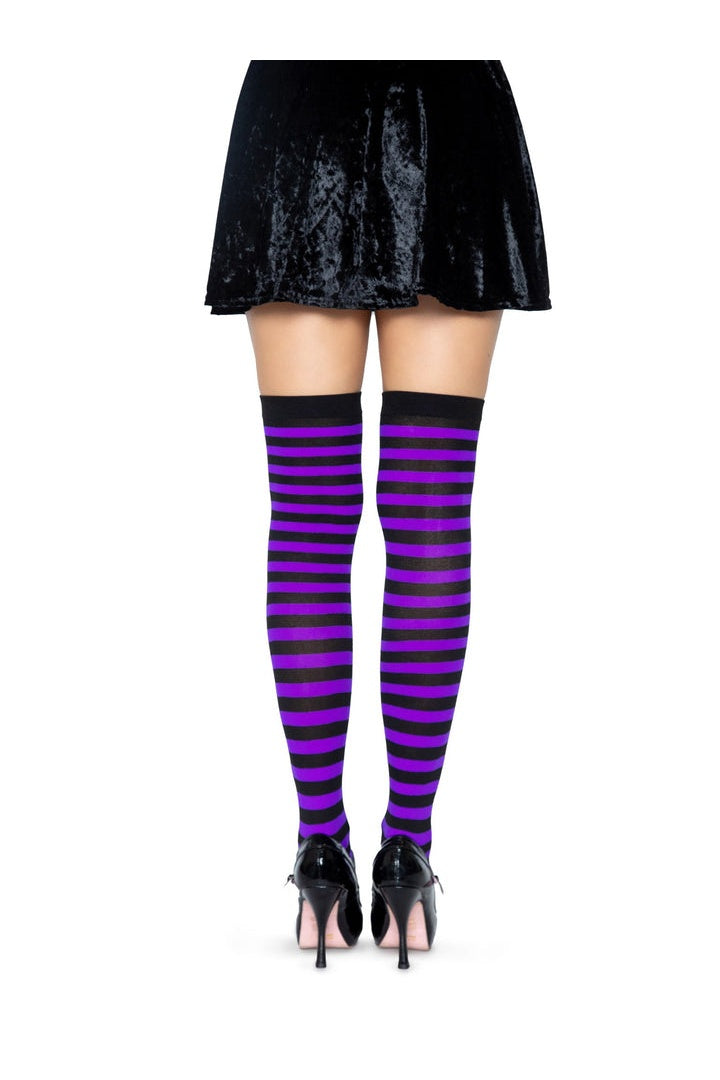 Leg Avenue Cari Striped Stockings in One Size  5