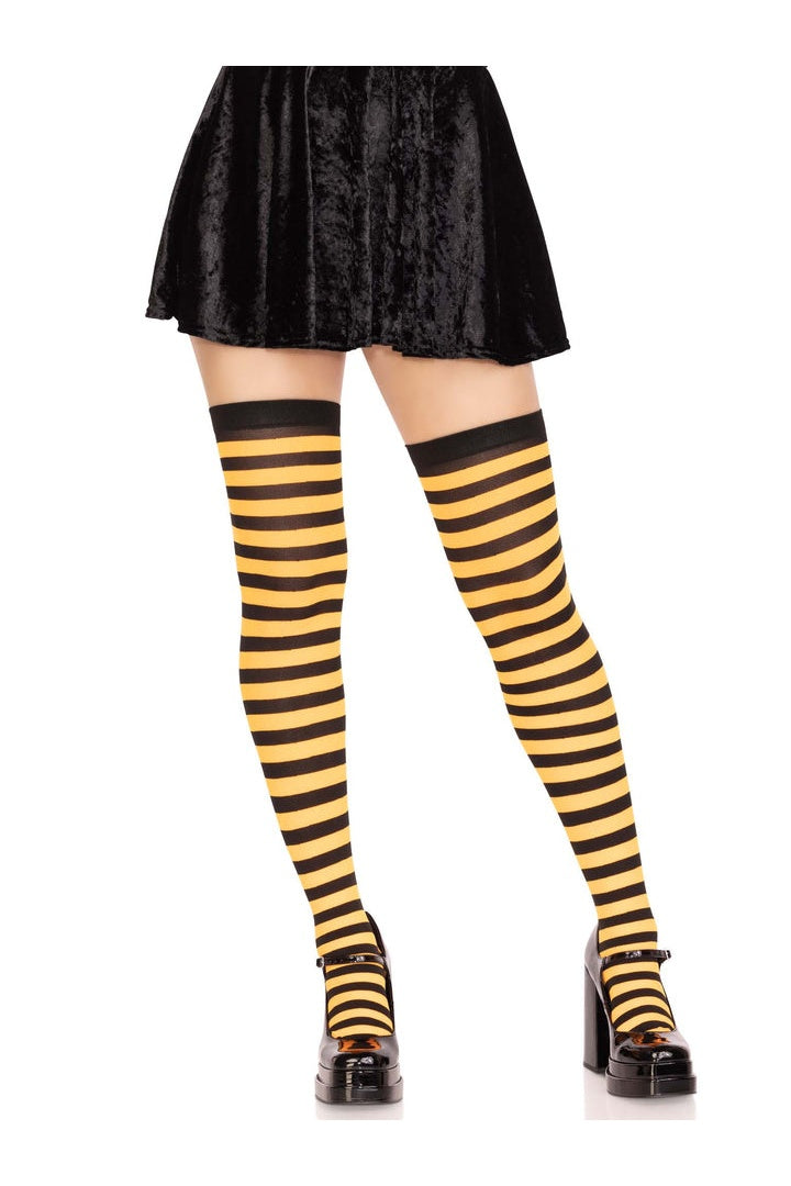Leg Avenue Cari Striped Stockings in One Size  6