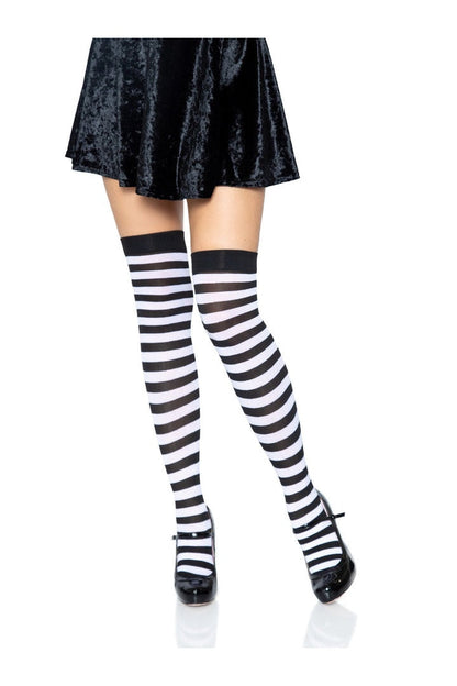 Leg Avenue Cari Striped Stockings in One Size 