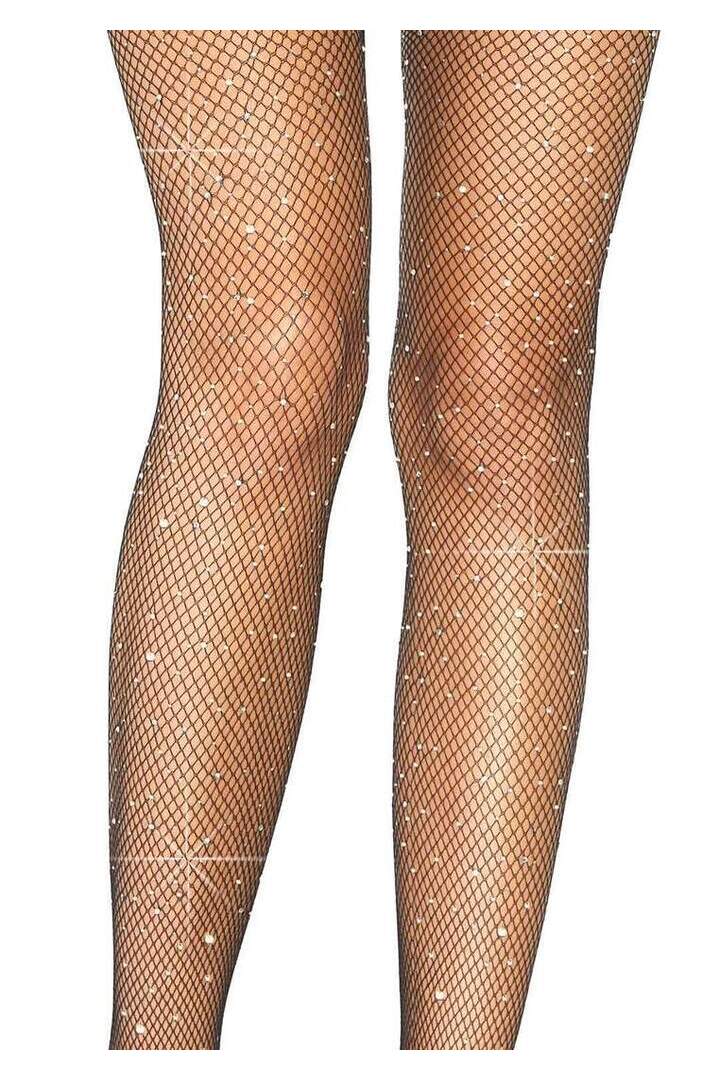 Leg Avenue Casey Rhinestone Fishnet Suspender Pantyhose in One Size 2