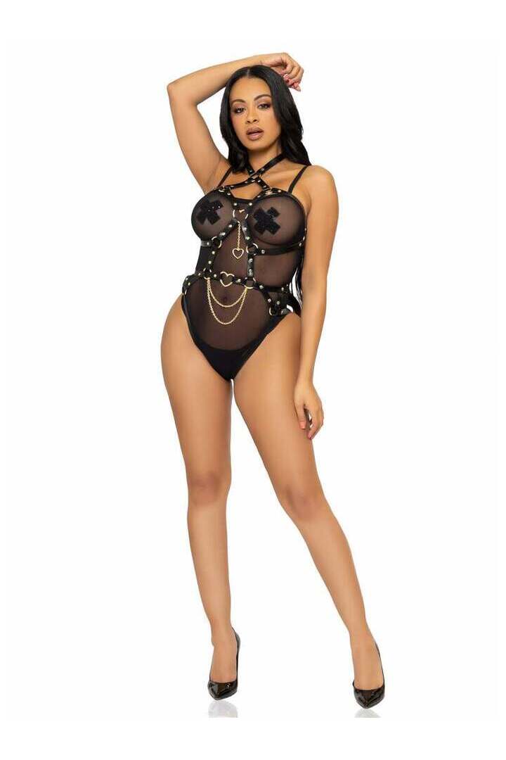 Leg Avenue Chained And Charmed Harness Teddy 14