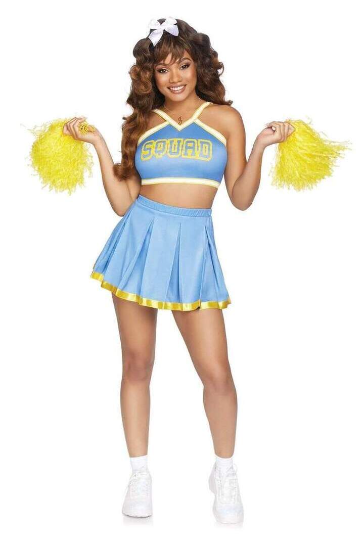 Leg Avenue Cheer Squad Cutie Costume in Blue/Yellow 2