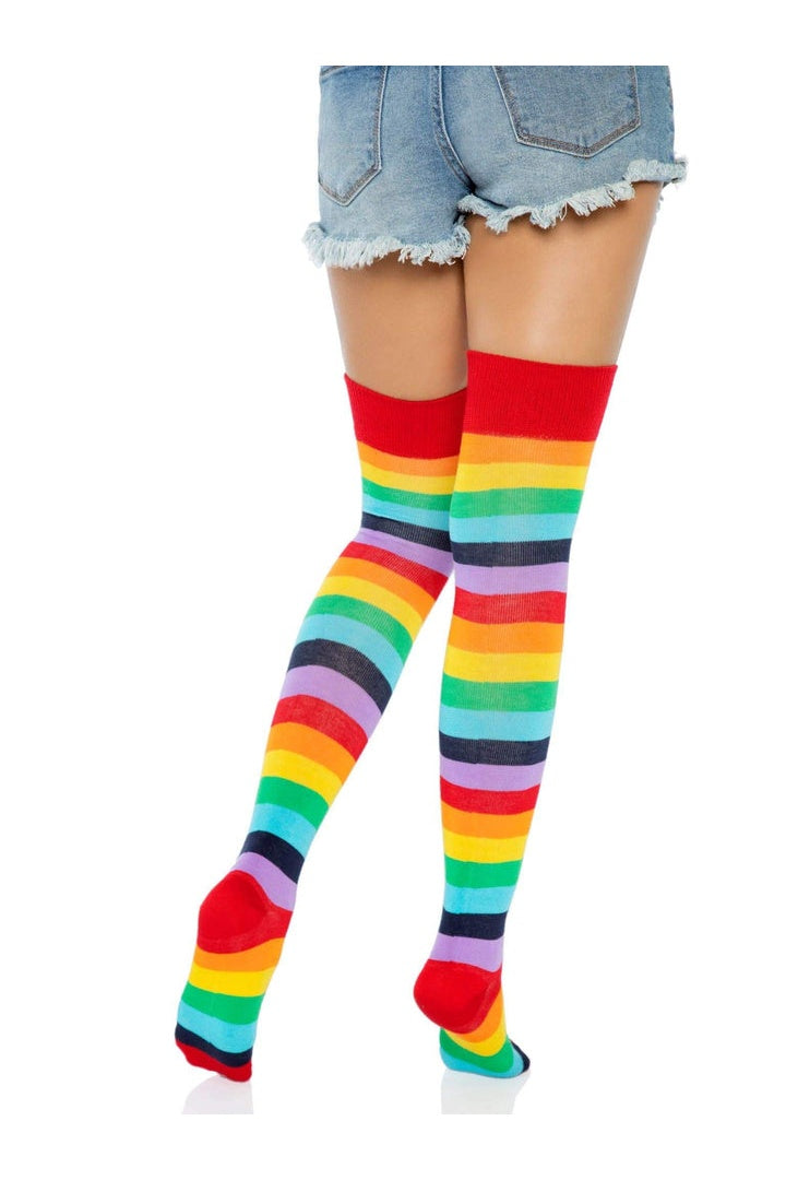 Leg Avenue Cherry Rainbow Thigh High Socks Multicolor in One Size  2