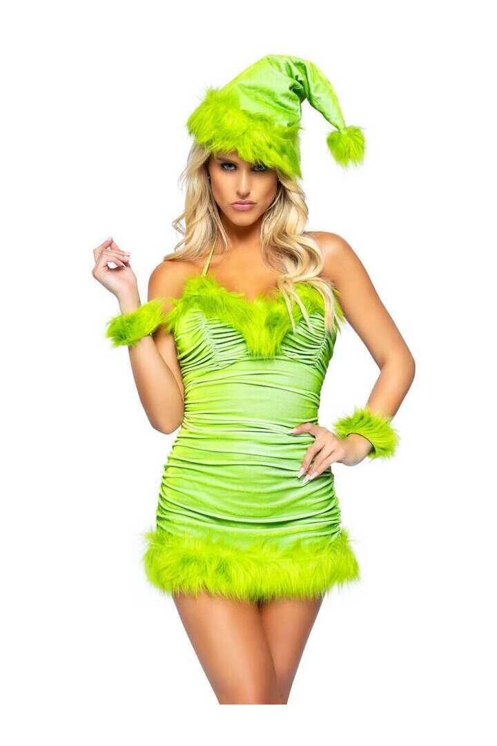 Leg Avenue Christmas Baddie Costume in Green 3