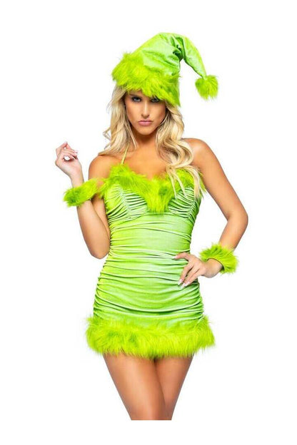 Leg Avenue Christmas Baddie Costume in Green 3