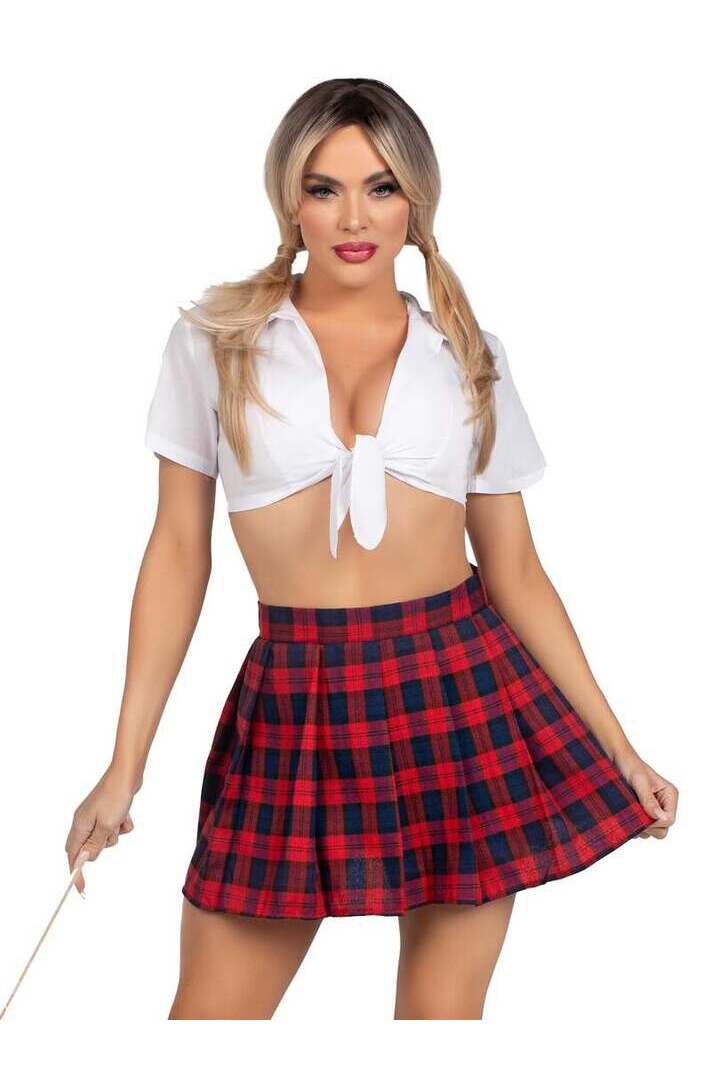 Leg Avenue Classic School Girl Costume in Red 3