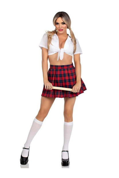 Leg Avenue Classic School Girl Costume in Red 4