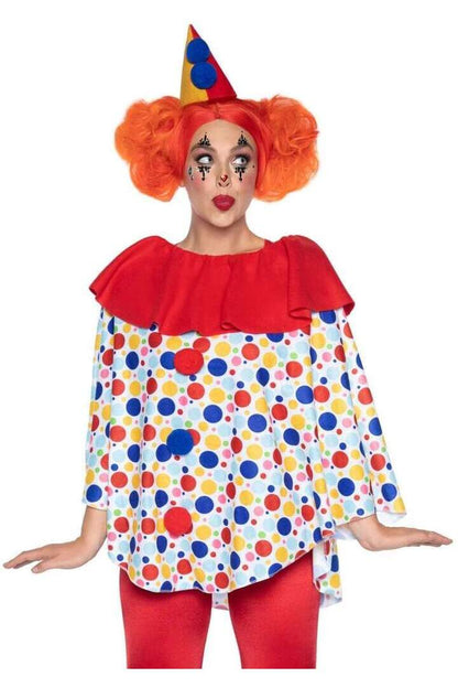 Leg Avenue Clown Costume Poncho Set Red/Blue in One Size 2