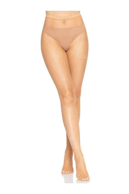 Leg Avenue Colby Rhinestone Fishnet Tights in One Size 7