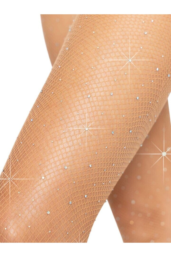 Leg Avenue Colby Rhinestone Fishnet Tights in One Size 9