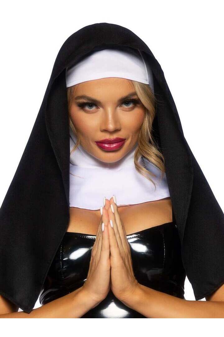 Leg Avenue Collared Nun Habit Black/White in One Size 