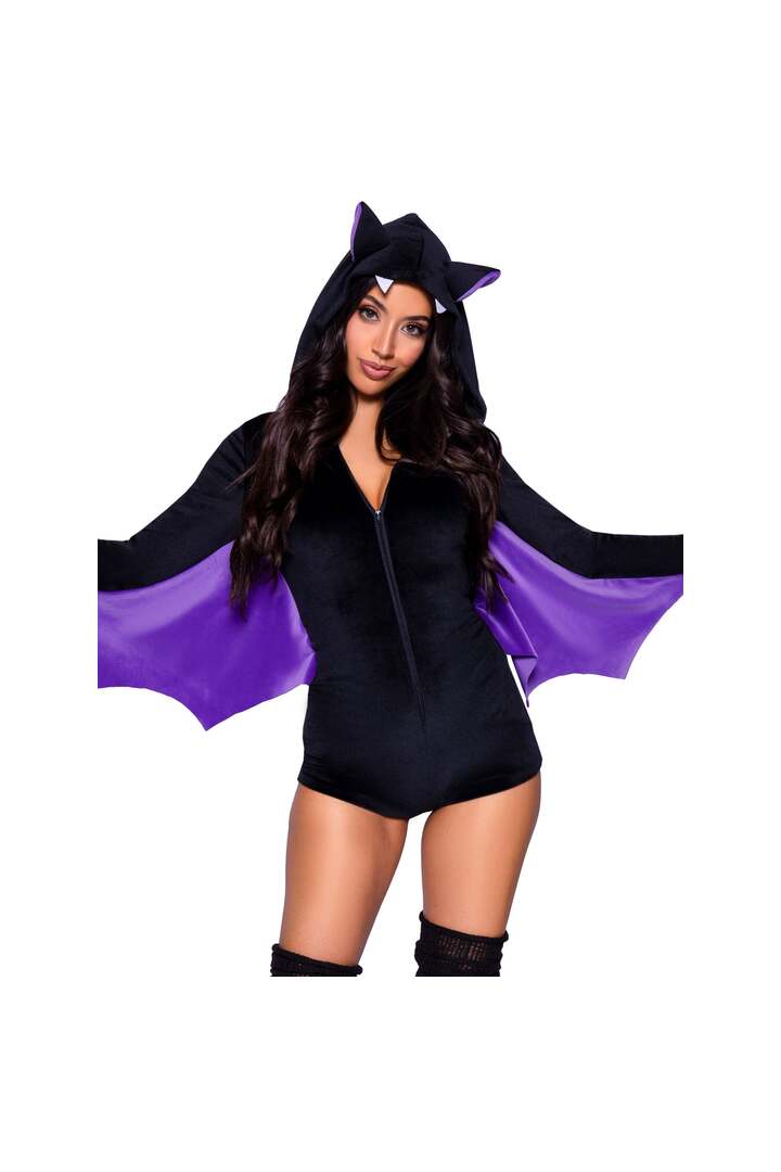 Leg Avenue Comfy Bat Costume Black/Purple 3