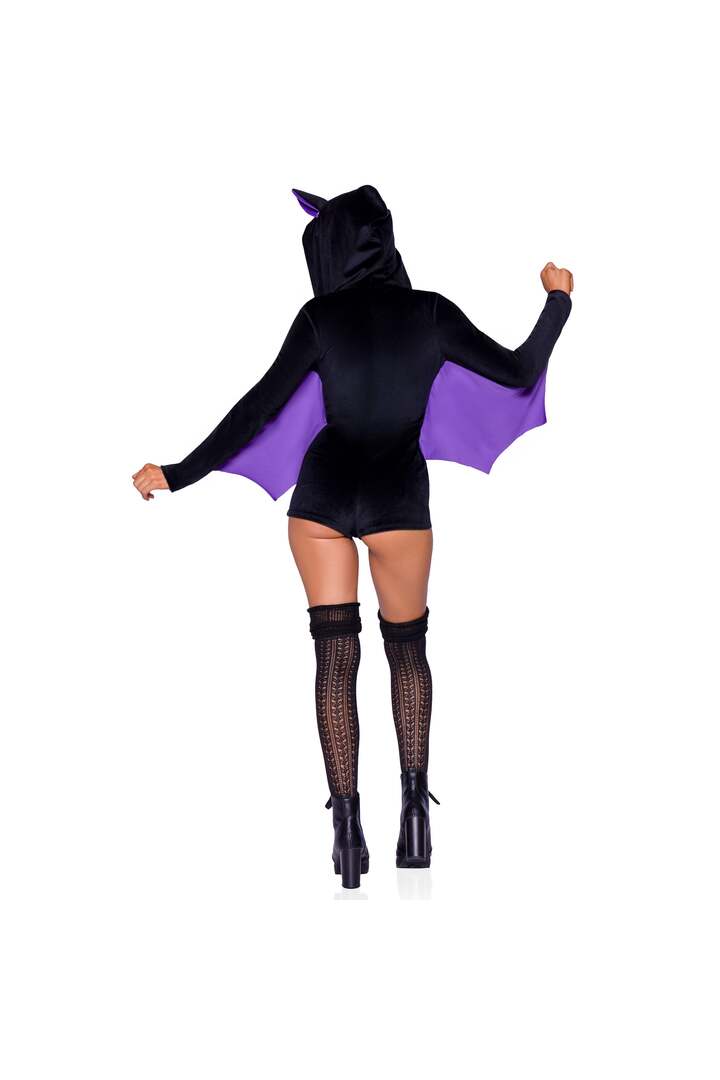 Leg Avenue Comfy Bat Costume Black/Purple 5