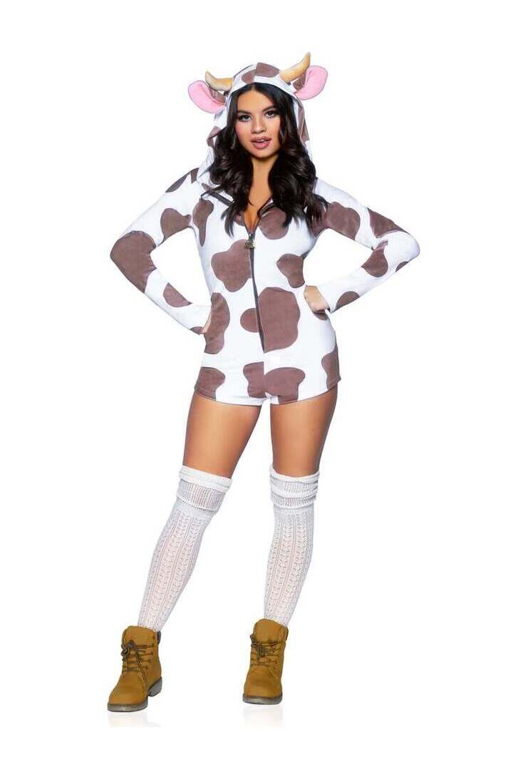Leg Avenue Comfy Cow Costume in Brown/White 3