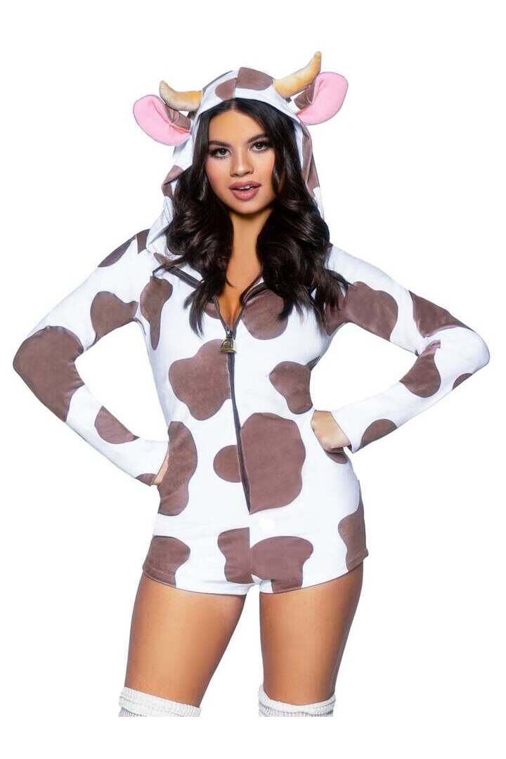 Leg Avenue Comfy Cow Costume in Brown/White 