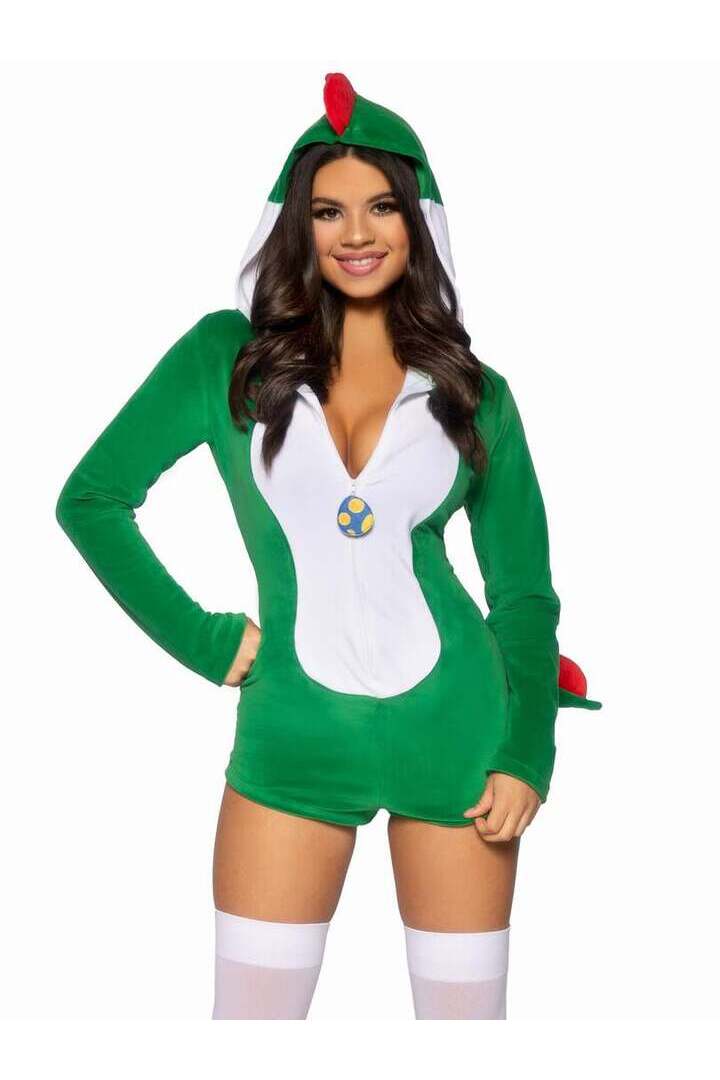 Leg Avenue Comfy Super Dino Costume in Green/White 3