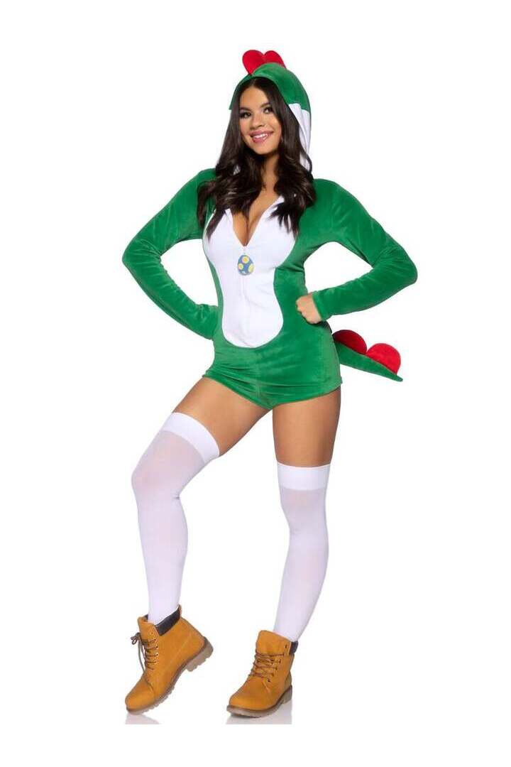 Leg Avenue Comfy Super Dino Costume in Green/White 4