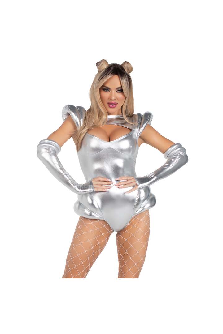 Leg Avenue Cosmic Cutie Alien Costume Silver 3