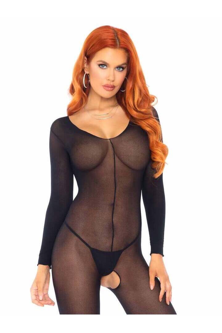Leg Avenue Cover Me Long Sleeved Bodystocking in One Size 5