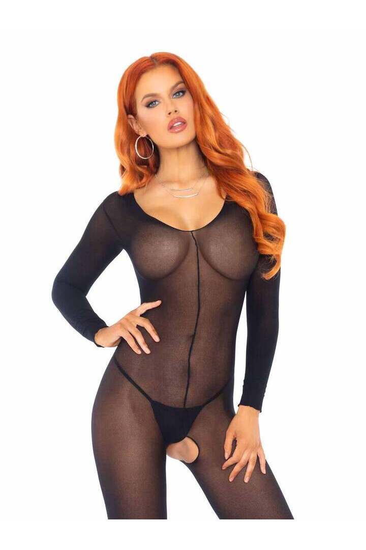 Leg Avenue Cover Me Long Sleeved Bodystocking in One Size 7