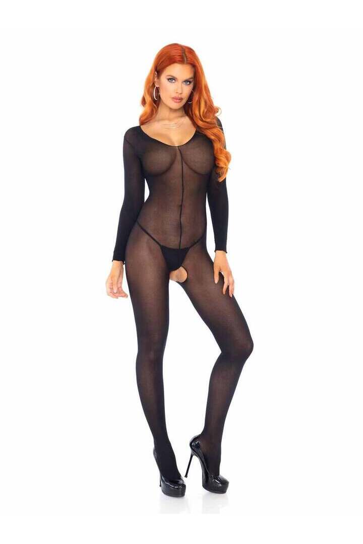 Leg Avenue Cover Me Long Sleeved Bodystocking in One Size 8