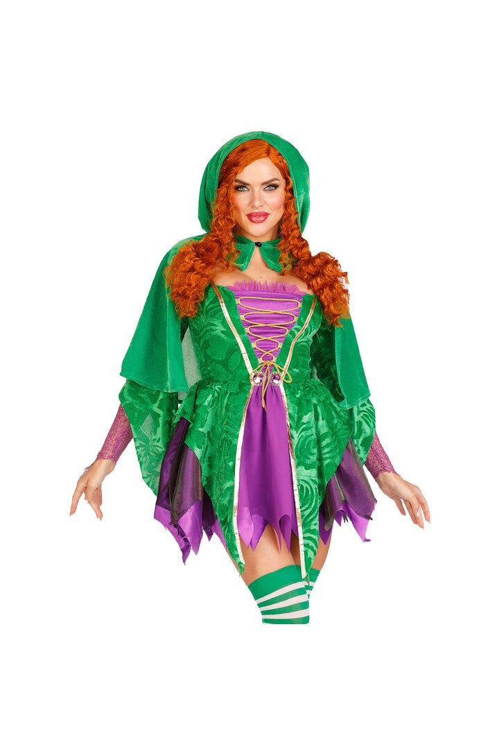 Leg Avenue Crafty Spellcaster Costume Purple/Green 