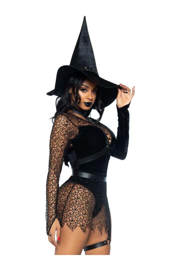 Leg Avenue Crafty Witch Sexy Costume With Hat in Black 3