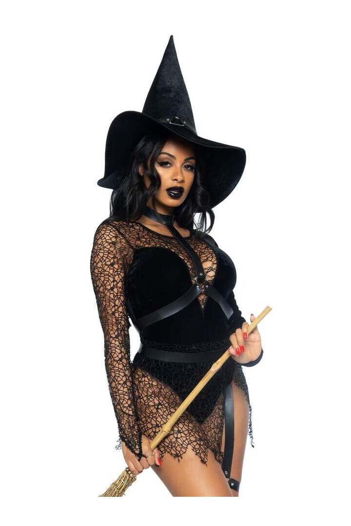 Leg Avenue Crafty Witch Sexy Costume With Hat in Black 5