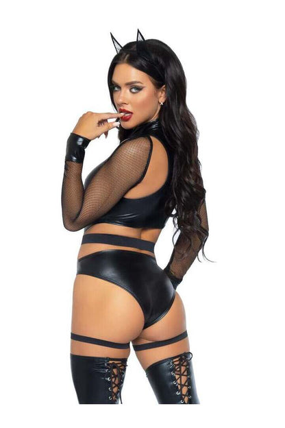 Leg Avenue Criminal Kitty Bodysuit Costume in Black 1