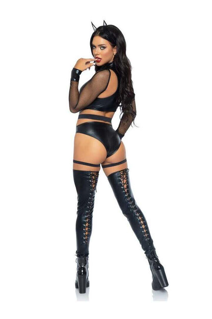 Leg Avenue Criminal Kitty Bodysuit Costume in Black 3
