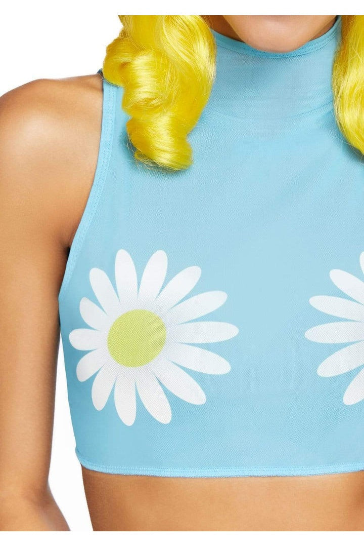 Leg Avenue Daisy Crop Top Blue  1