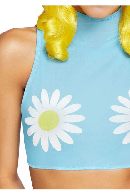 Leg Avenue Daisy Crop Top Blue  1