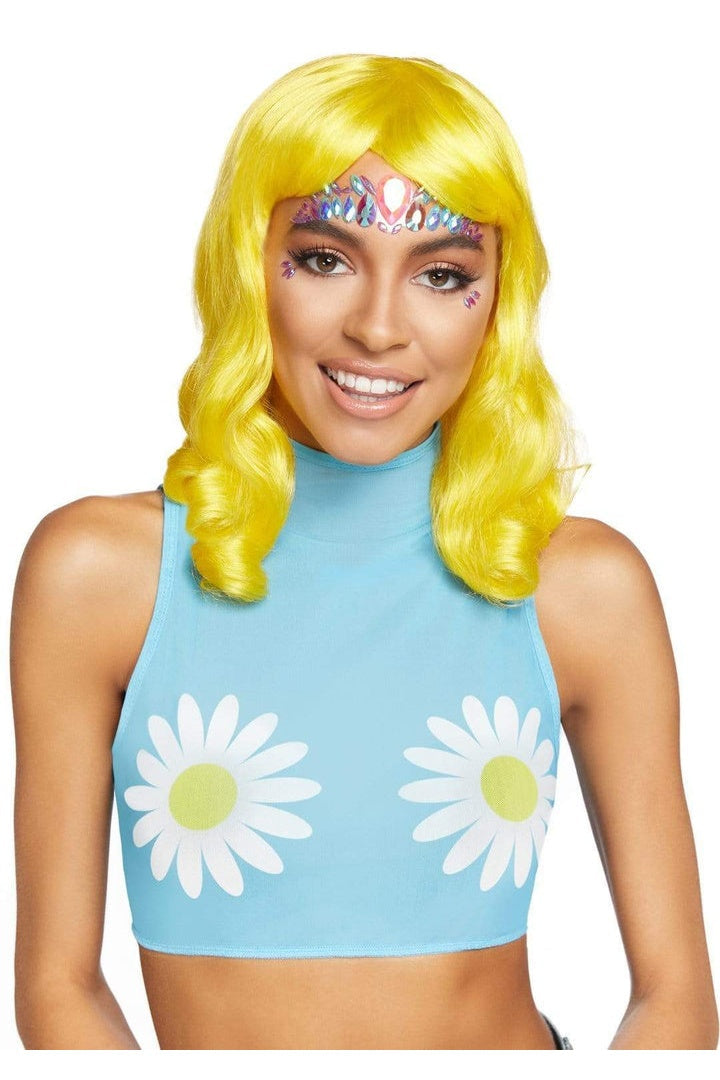 Leg Avenue Daisy Crop Top Blue 