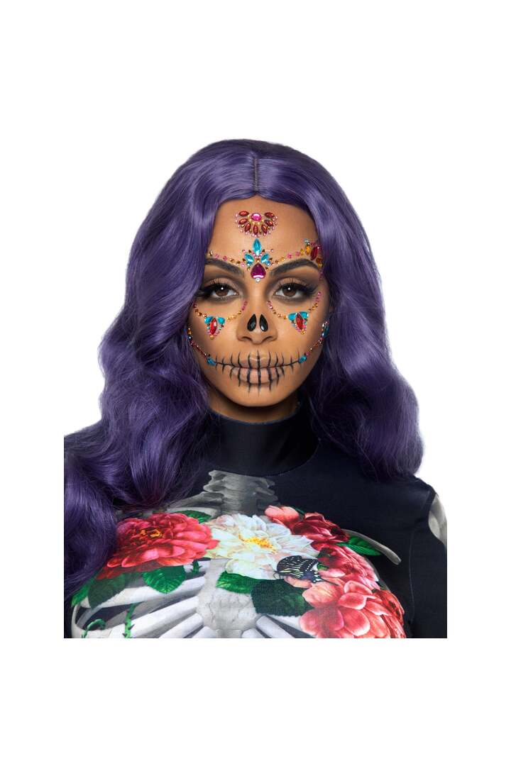 Leg Avenue Day of the Dead Skeleton Face Jewels Multicolor in One Size 2