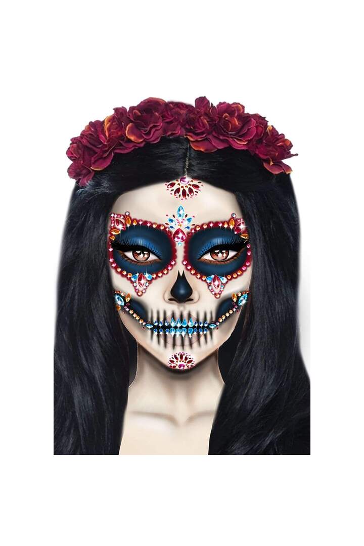Leg Avenue Day of the Dead Skeleton Face Jewels Multicolor in One Size 