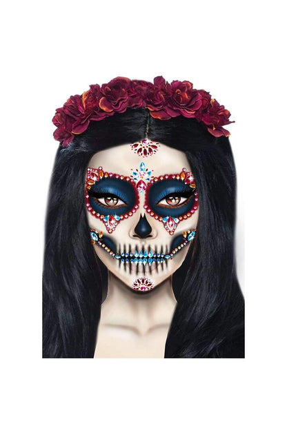 Leg Avenue Day of the Dead Skeleton Face Jewels Multicolor in One Size 
