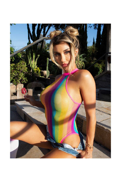 Leg Avenue Daydream Rainbow Bodysuit Multicolor in One Size  5
