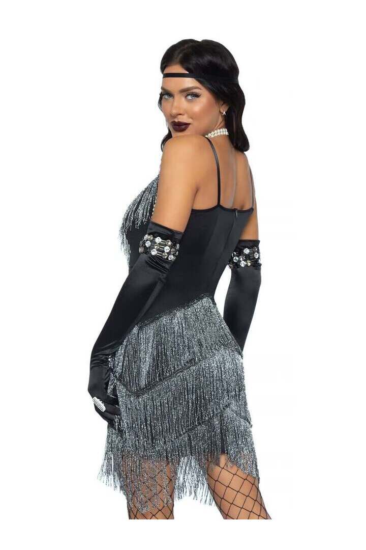 Leg Avenue Dazzling Flapper 1920s Costume in Black 2