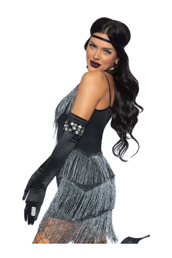 Leg Avenue Dazzling Flapper 1920s Costume in Black 4