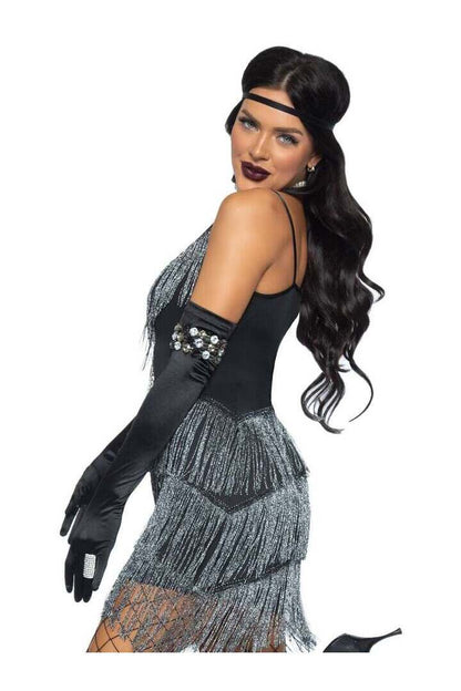 Leg Avenue Dazzling Flapper 1920s Costume in Black 4