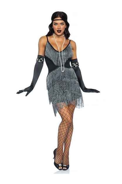Leg Avenue Dazzling Flapper 1920s Costume in Black 5