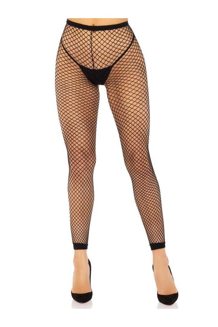 Leg Avenue Delilah Fishnet Footless Tights Black in One Size 1