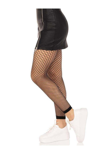 Leg Avenue Delilah Fishnet Footless Tights Black in One Size 4