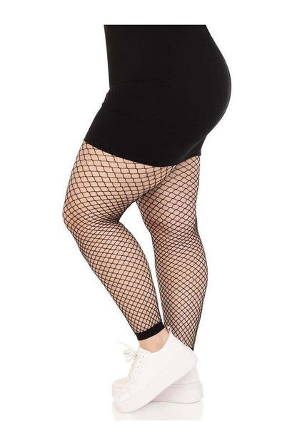 Leg Avenue Delilah Plus Fishnet Footless Tights Black in 1X/2X 2