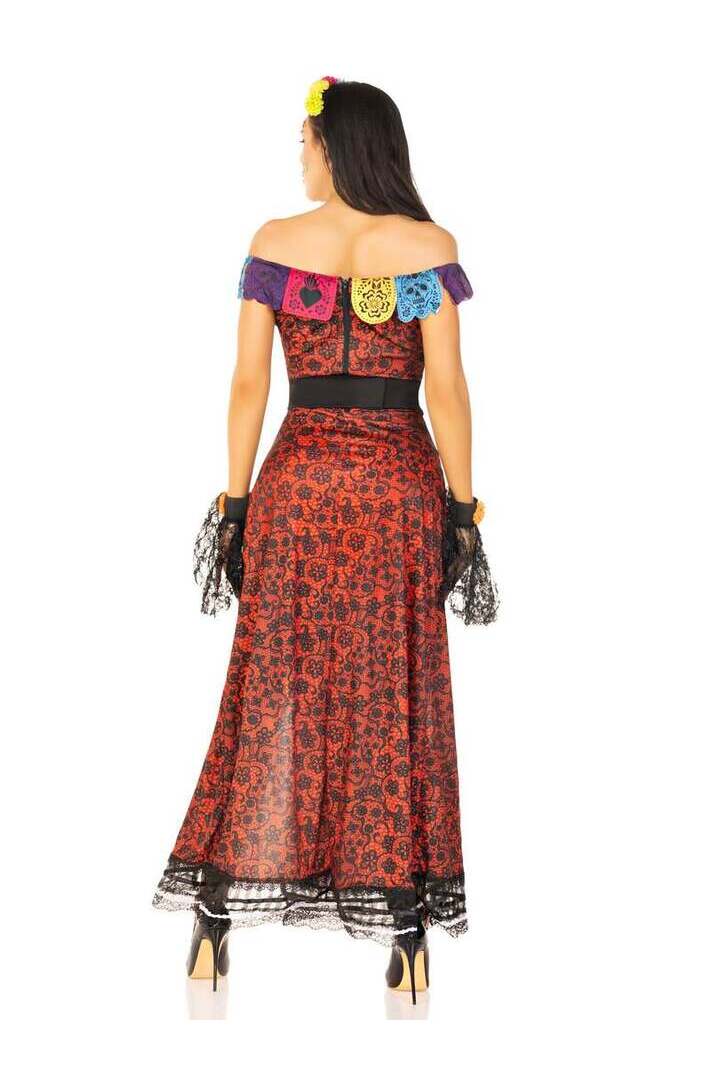 Leg Avenue Deluxe Day of the Dead Beauty Costume in Red/Black 5