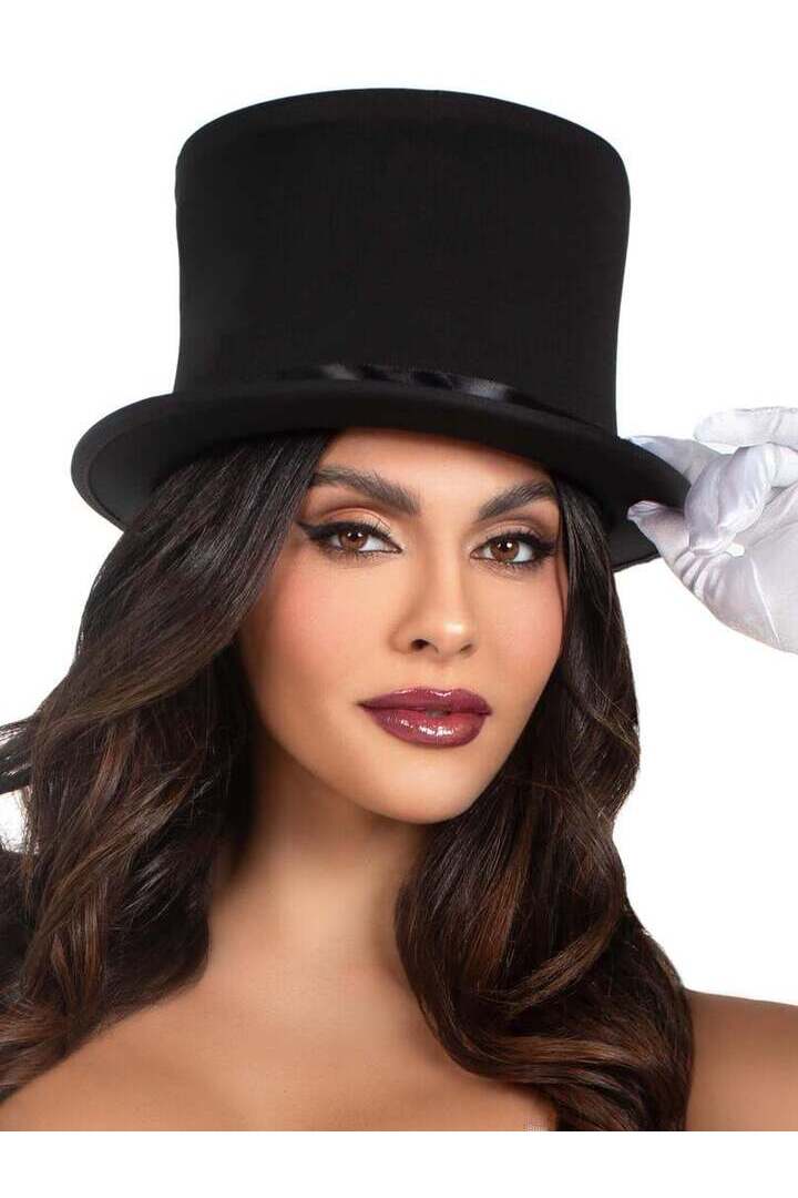 Leg Avenue Deluxe Foldable Top Hat Black in One Size 