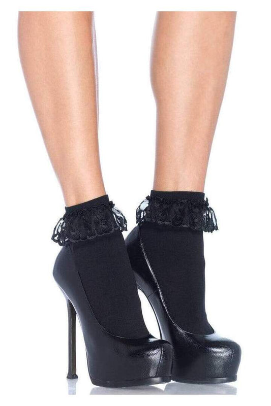 Leg Avenue Diem Lace Ruffle Anklet Socks in One Size 