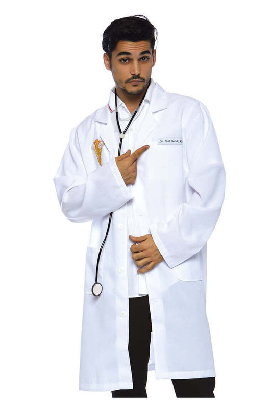 Leg Avenue Dr. Phil Good Doctor Costume Set White in One Size 