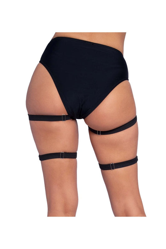 Leg Avenue Dual Strap Thigh Garters Black in One Size  1